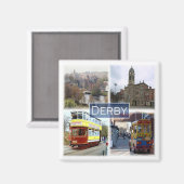 ENG033 DERBY, England, Europe, Fridge Magneet (Voorkant / Achterkant)