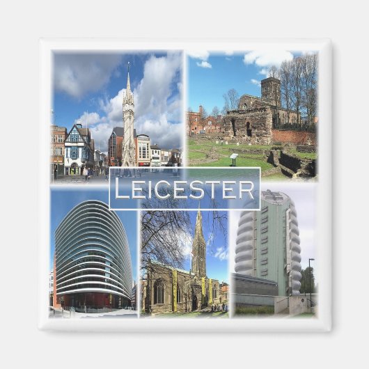 ENG044 LEICESTER, Engeland, Europa, Fridge Magneet (Voorkant)