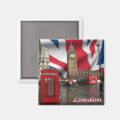 ENG082 BIG BEN, DUBBELE DECKER BUS, Fridge Magneet (Voorkant / Achterkant)