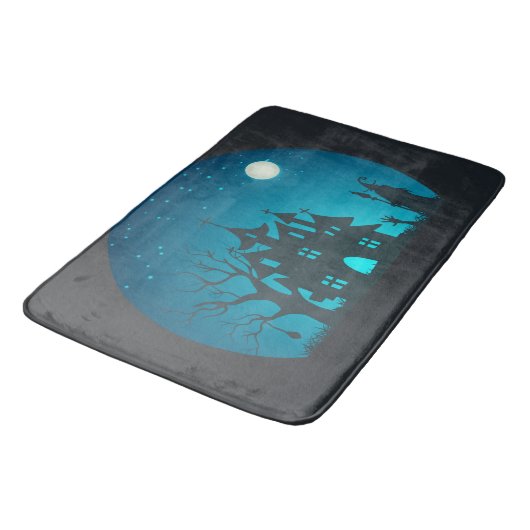 Eng en Fun Blauw en Zwart Haunted House Badmat (Gekanteld)