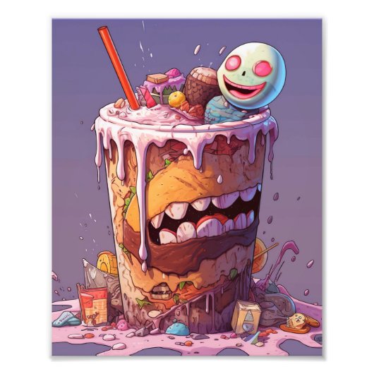 Eng griezelig eten foto afdruk (Voorkant)