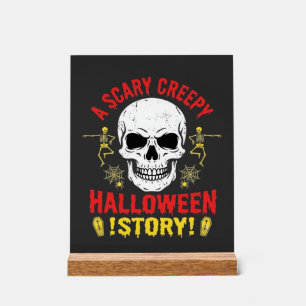 Eng Griezelig Halloween Verhaal Schedel Ontwerp_1 Acryl Bord