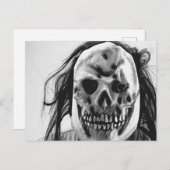 Eng griezelig masker feestdagenkaart (Voorkant / Achterkant)