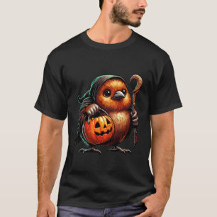 Eng Halloween Kiwi Vogel Geest Griezeld Zakje Snoe T-shirt