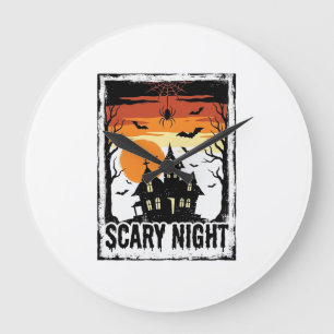 Eng Huis Van De Angst Halloween T-shirt_ Grote Klok