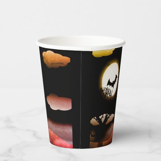 eng landschap voor Halloween Papieren Bekers (Rechts)