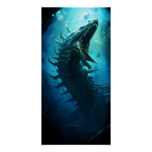 Eng onder het Zee Creature Monster Perfect Poster
