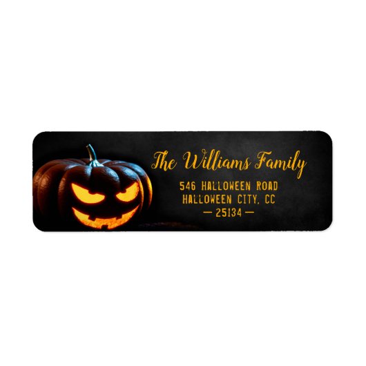Eng slecht pompoen gelukkig halloween adres etiket (Voorkant)