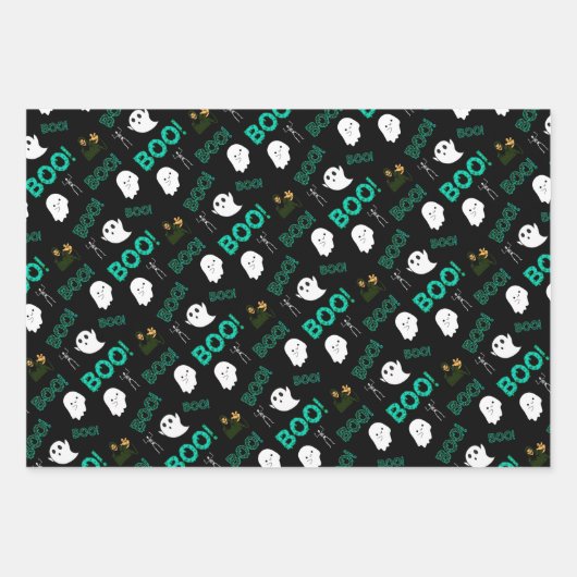 ENG SPOOKY NAADLOOS HALLOWEEN PATROON INPAKPAPIER VEL (Voorkant 3)