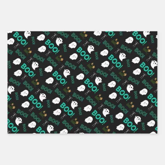 ENG SPOOKY NAADLOOS HALLOWEEN PATROON INPAKPAPIER VEL (Voorkant 2)