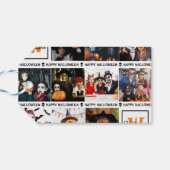 Eng Voeg je eigen foto monogram Happy Halloween Cadeaulabel (Achterkant Horizontaal)