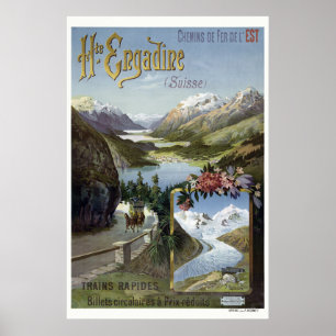 Engadin Zwitserland Railroad Poster