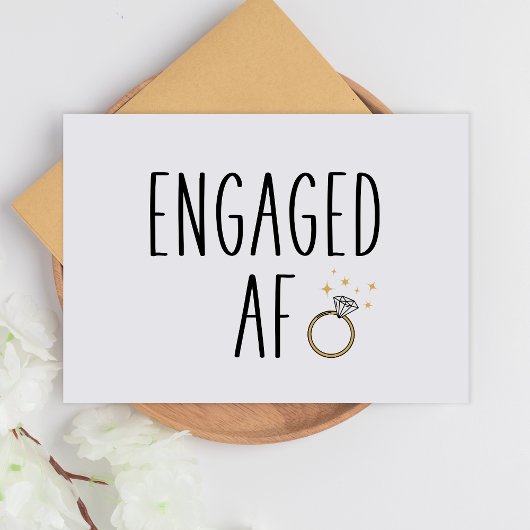 Engaged AF | Funny Minimalist Engagement Card Kaart