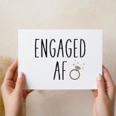 Engaged AF | Funny Minimalist Engagement Card Kaart