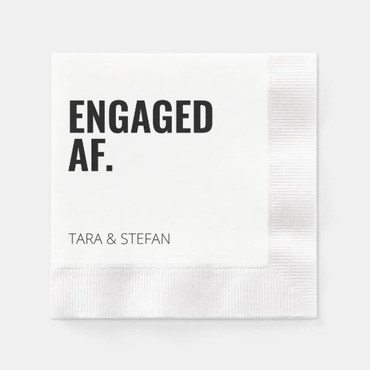 ENGAGED AF Personalized Verloving Napkins Servet (Voorkant)