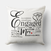 Engaged Collage Wedding Announcement Kussen (Voorkant)