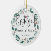 Engaged Couple | Our First Christmas   Keramisch Ornament (Rechts)