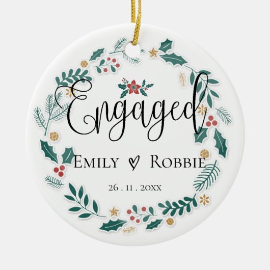 Engaged Couple | Our First Christmas   Keramisch Ornament (Voorkant)