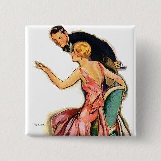 Engaged Couple Vierkante Button 5,1 Cm