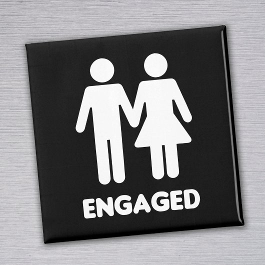 Engaged Couple (White Silhouette) Magneet