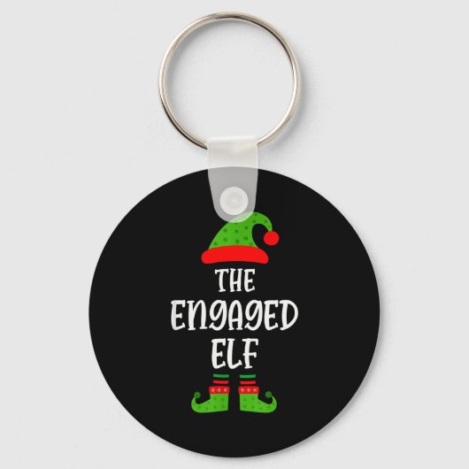 Engaged Elf Family Matching Christmas Engagement  Sleutelhanger (Voorkant)