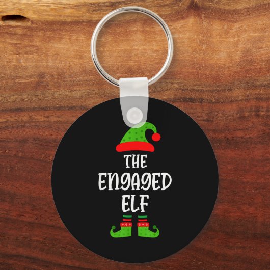 Engaged Elf Family Matching Christmas Engagement  Sleutelhanger (Voorkant)