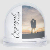 Engaged & Merry Couple Photo Sneeuwbol (Achterkant)