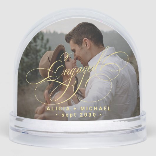 Engaged simple elegant script 2 photos keepsake (Avant)