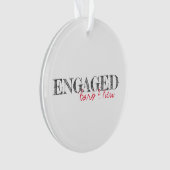 ENGAGED Typografie Namen Datum Tijdloze Keepsake Ornament (voorkant)