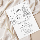 Engagement, Cheers, Modern, wedding Kaart