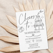 Engagement, Cheers, Modern, wedding Kaart