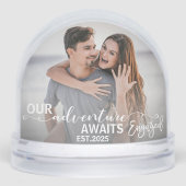 Engagement Couples Wedding Picture Script Heart  Sneeuwbol (Voorkant)