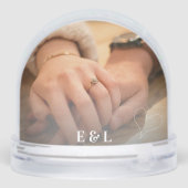 Engagement Couples Wedding Picture Script Heart  Sneeuwbol (Achterkant)