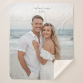 Engagement Gift Sherpa Blanket Custom Newlywed  Sherpa Deken (Voorkant)