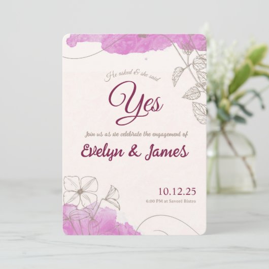 Engagement invitation (Debout devant)