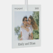 Engagement Minimal Photo Modern Couple Ornament (Voorkant Rechts)