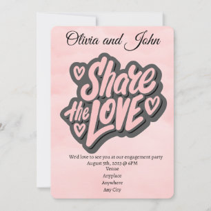 Engagement Party - Deel de Liefde. Editable Invita Kaart