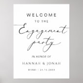 Engagement Party Elegant Kalligrafie welkom Poster (Voorkant)