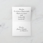 Engagement Party Elegant Script Chic Wit Zwart Bedankkaart (Binnen)