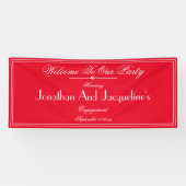 Engagement Party Elegant Script Namen Chic Welkom Spandoek (Horizontaal)