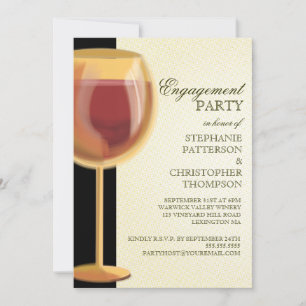 Engagement Party Elegant Wine Threaditation Kaart