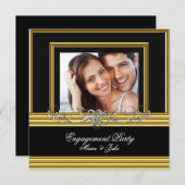 Engagement Party Gold Silver Photo 2 Kaart (Voorkant / Achterkant)
