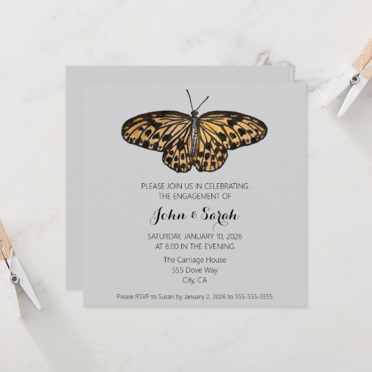 Engagement Party Invitation (Devant/Arrière en situation)