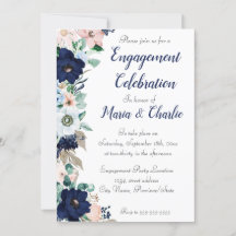 Engagement Party Invitation Elegante Bloemen