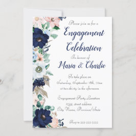 Engagement Party Invitation Elegante Bloemen Kaart
