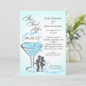 Engagement Party Martini Hearts Kaart (Staand voorkant)