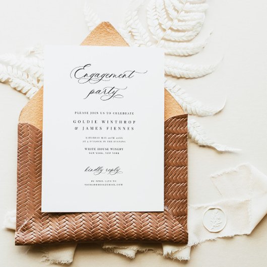 Engagement Party Minimal Wedding Invitation Kaart