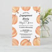 Engagement Party Rustic Pumpkin Waterverf Herfst Kaart (Staand voorkant)