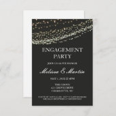 Engagement Party String Lights Night Uitnodiging (Voorkant / Achterkant)