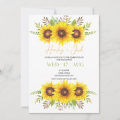Engagement Party,Sunflower,Yellow Green Wedding Kaart (Voorkant)